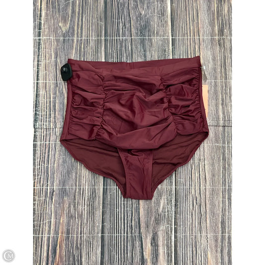Swimsuit Bottom By Clothes Mentor In Maroon, Size: 3x