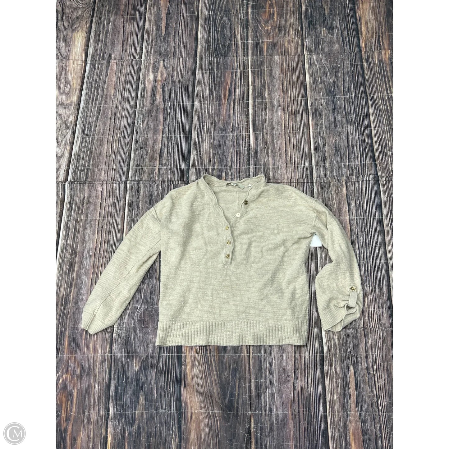 Top Long Sleeve By Loft In Tan, Size: S