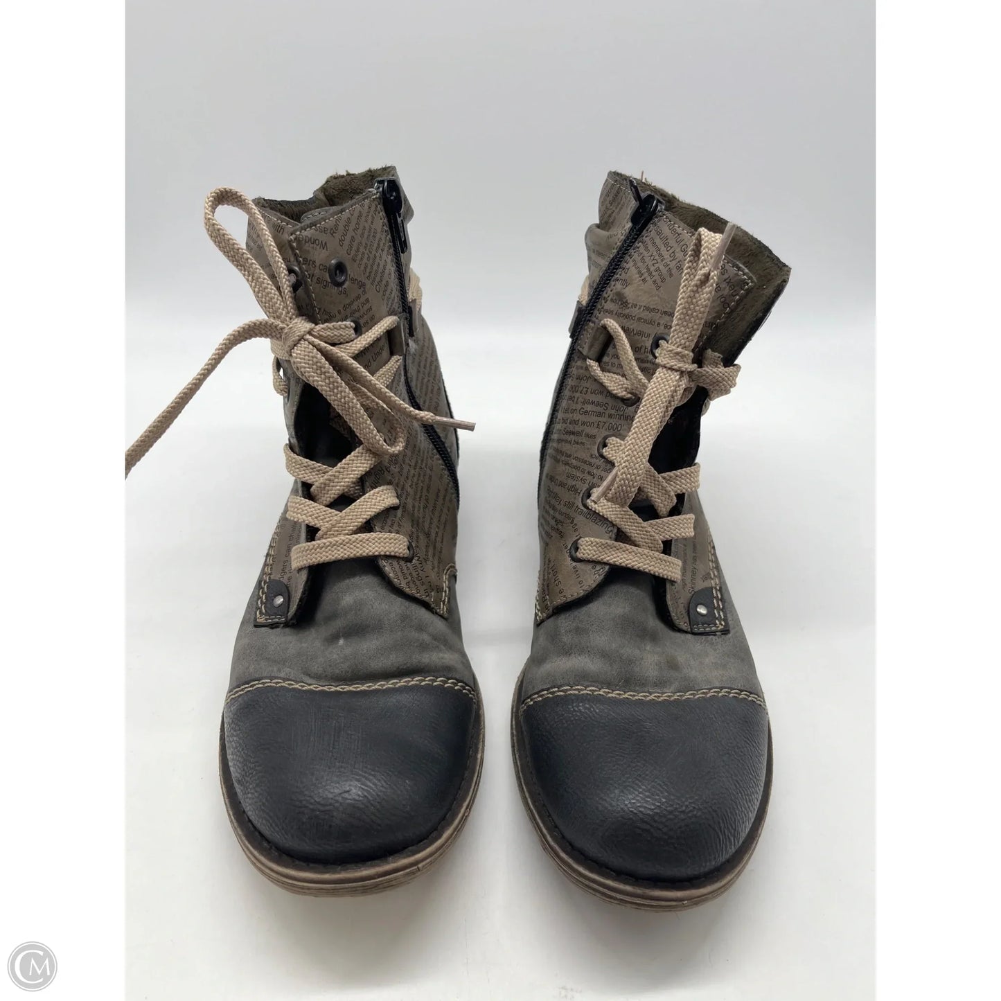 Boots Combat By Riekers In Grey, Size: 9.5