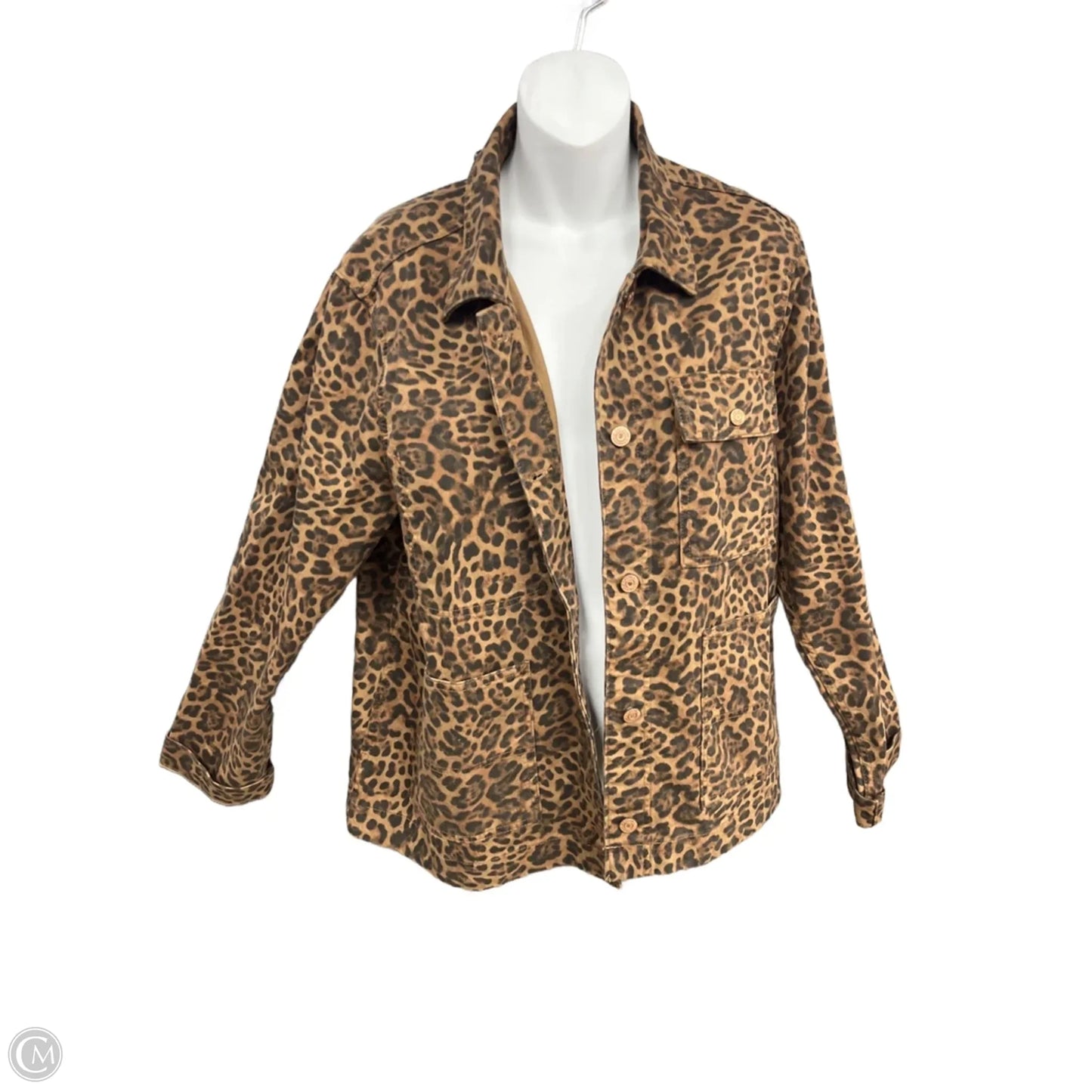Jacket Denim By Gap In Animal Print, Size: L