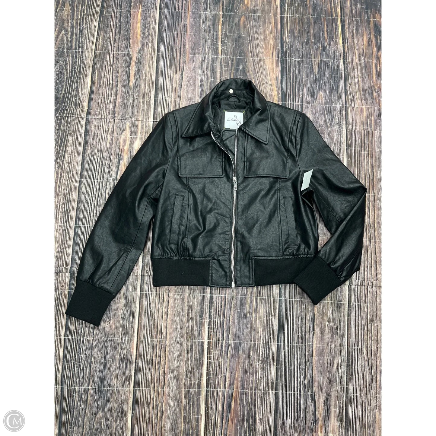 Jacket Moto Leather By Sam Edelman In Black, Size: M