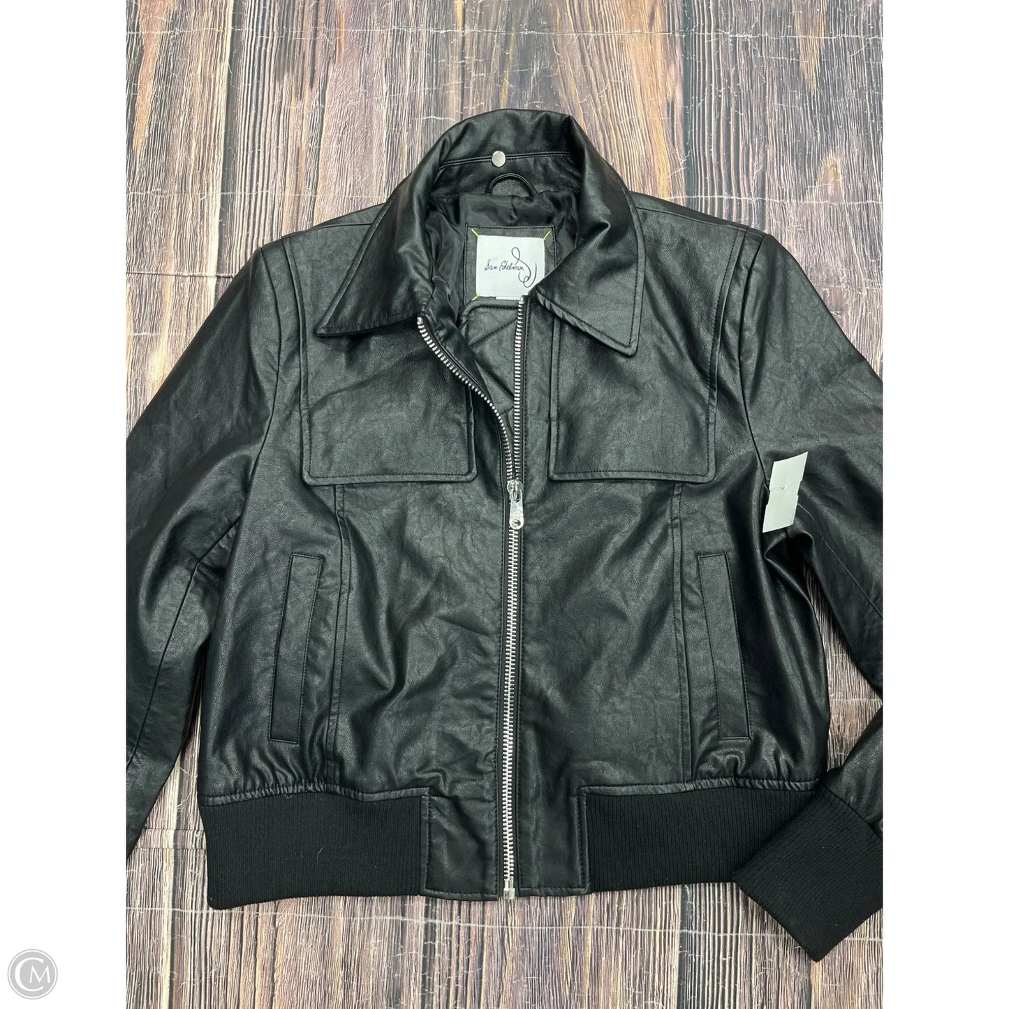 Jacket Moto Leather By Sam Edelman In Black, Size: M