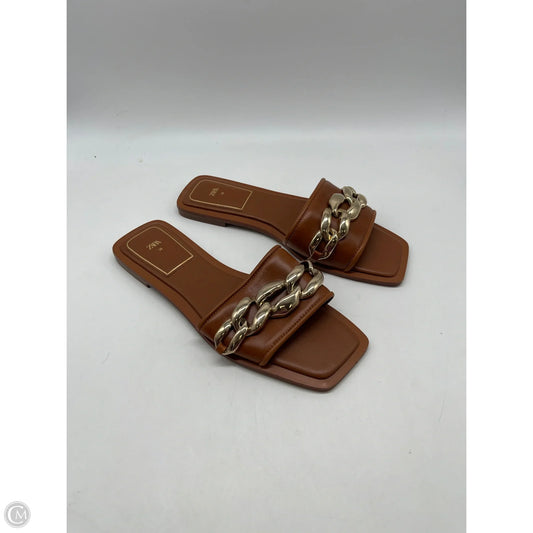Sandals Flats By Zara In Brown, Size: 7.5