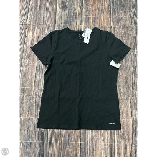 Athletic Top Short Sleeve By Calvin Klein Performance In Black, Size: Xl