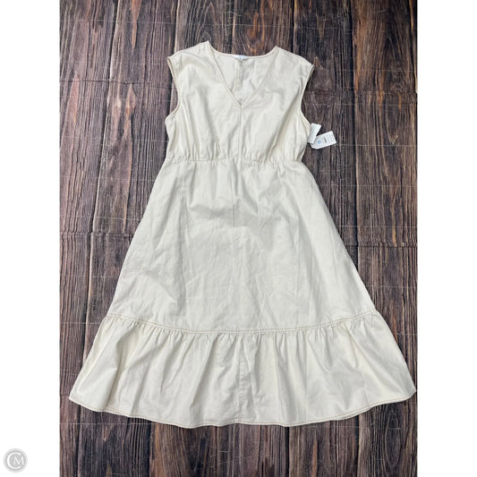 Dress Casual Midi By Time And Tru In Cream, Size: 1x