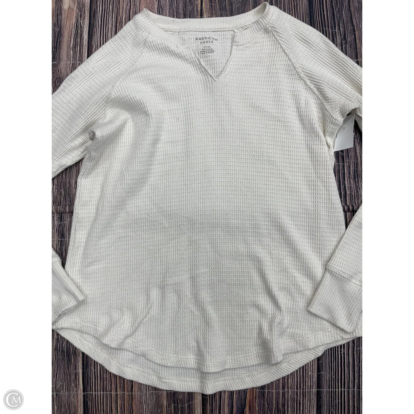 Top Long Sleeve By American Eagle In Cream, Size: S
