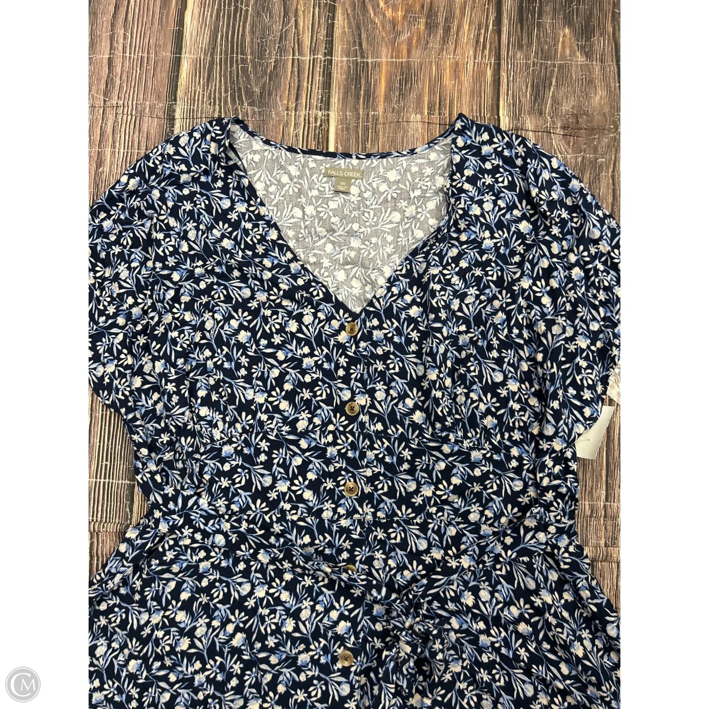 Dress Casual Short By Falls Creek In Blue, Size: 2x