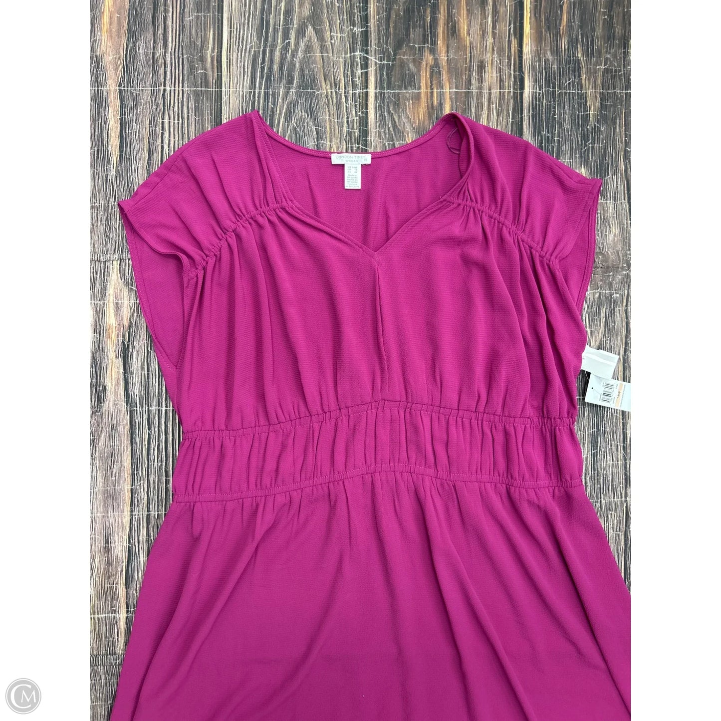 Dress Casual Midi By London Times In Pink, Size: 14