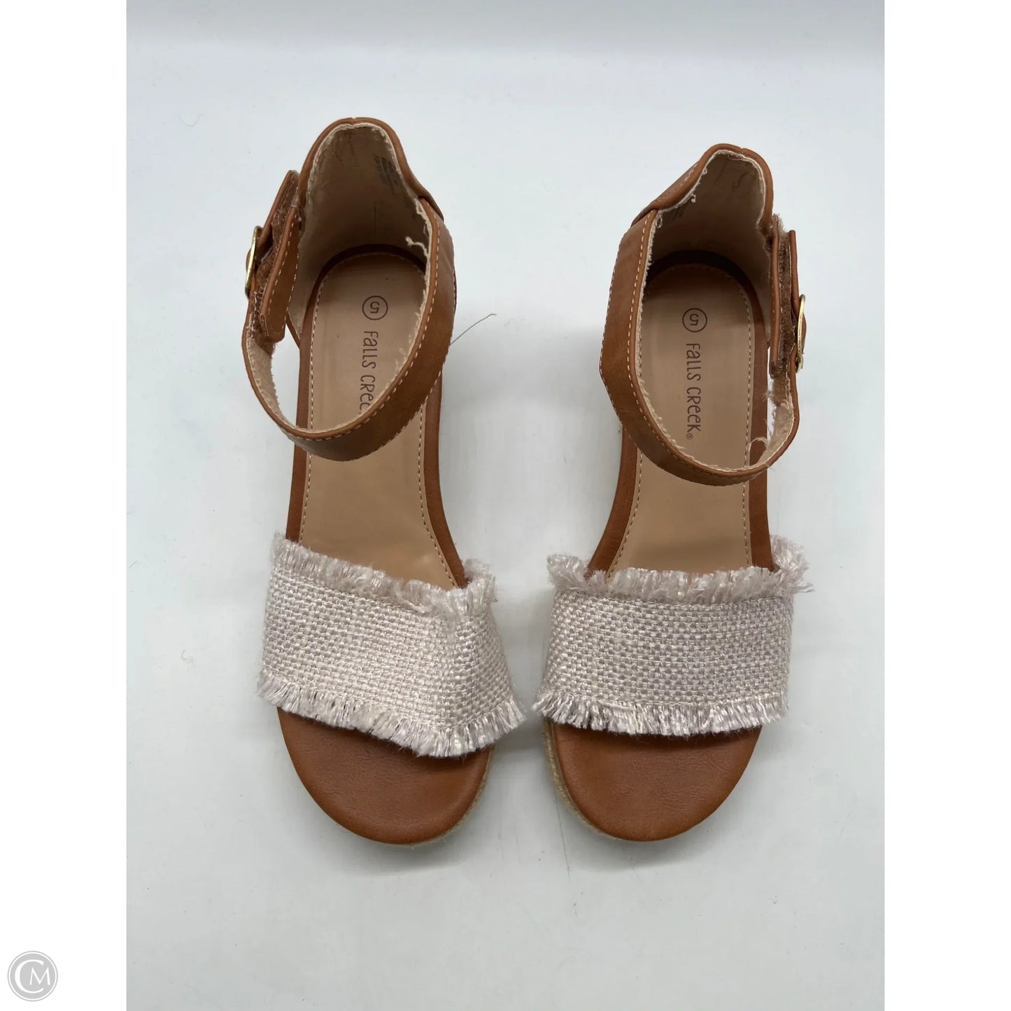 Sandals Heels Wedge By Falls Creek In Tan, Size: 5