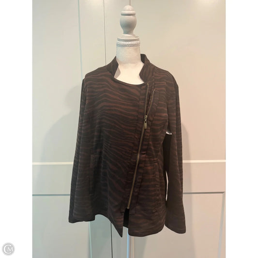 Jacket Moto By Jones New York In Brown, Size: 1x