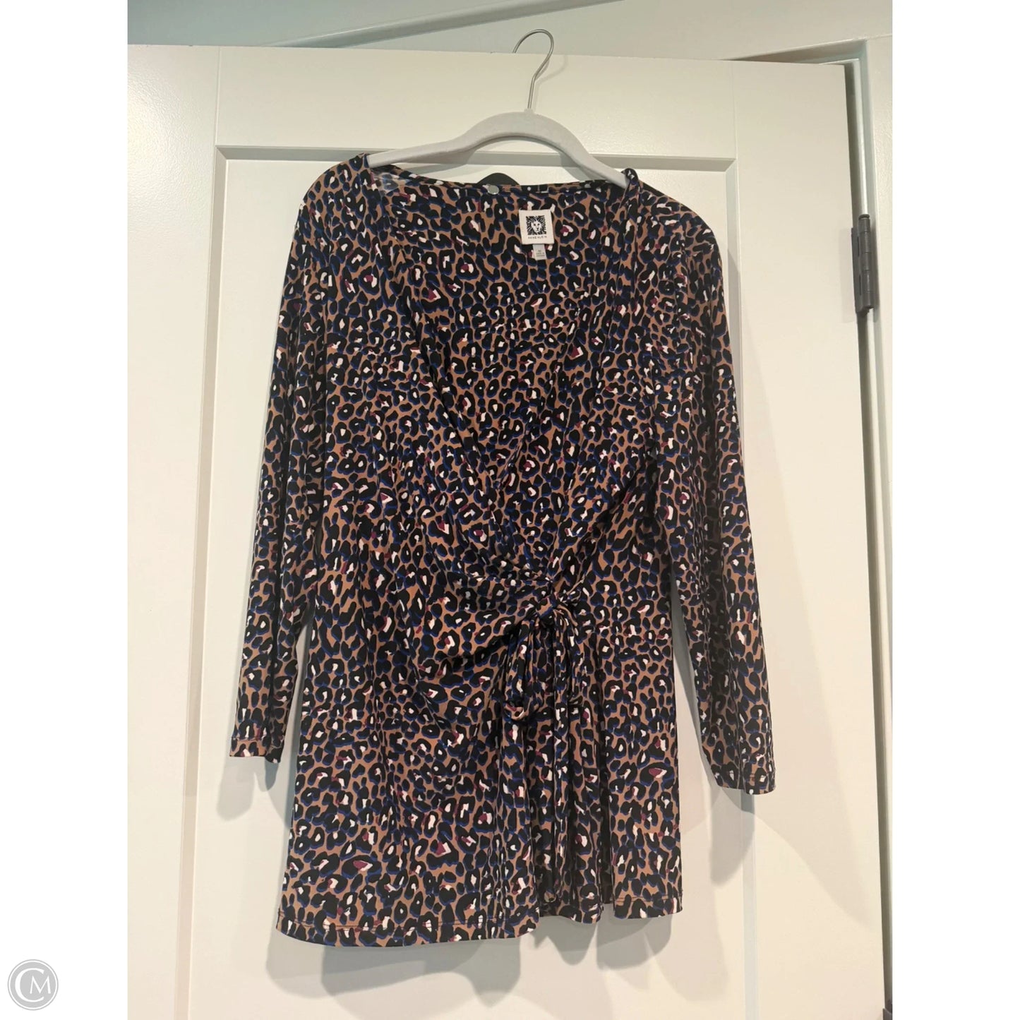 Tunic Long Sleeve By Anne Klein In Animal Print, Size: M