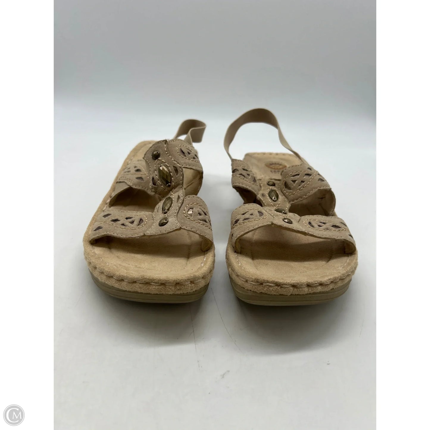 Sandals Flats By Clothes Mentor In Tan, Size: 8
