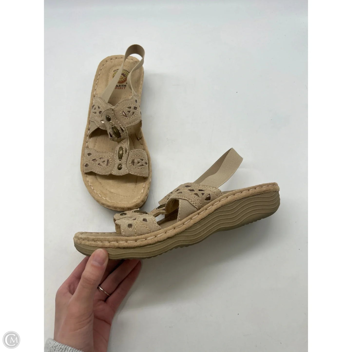 Sandals Flats By Clothes Mentor In Tan, Size: 8