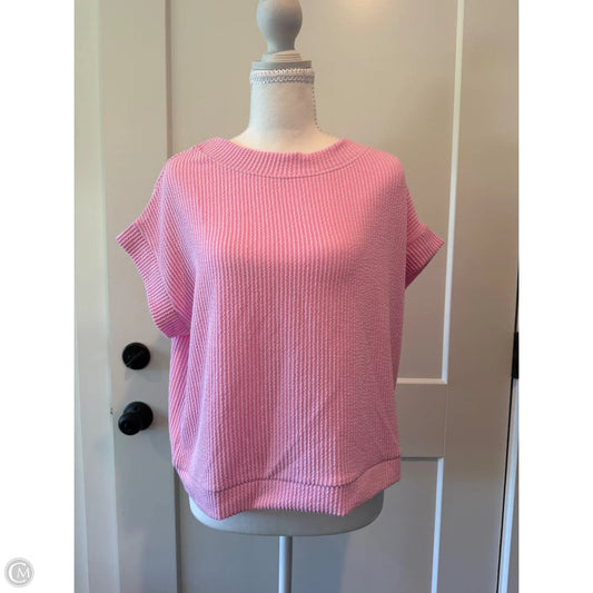 Top Short Sleeve By Zenana In Pink, Size: S