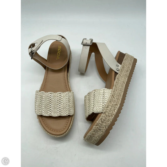 Sandals Heels Platform By Soda In White, Size: 10