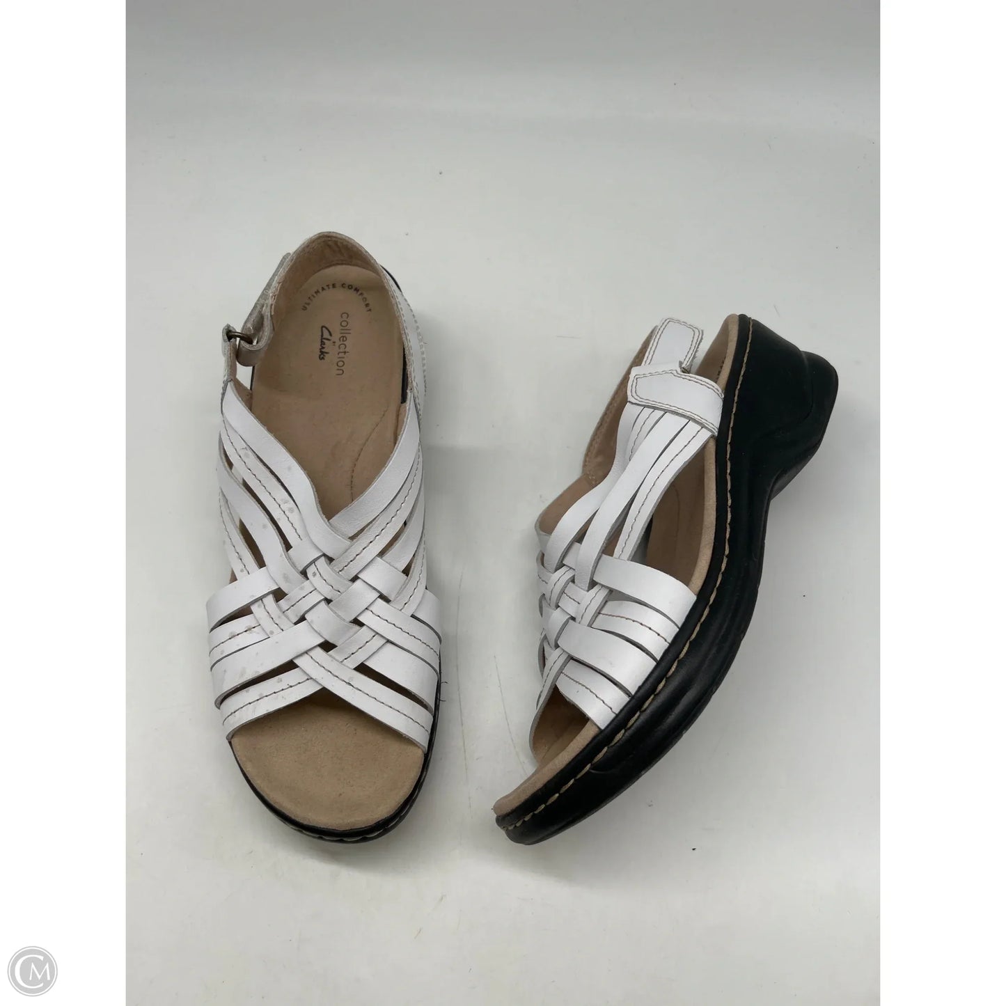Sandals Flats By Clarks In White, Size: 10