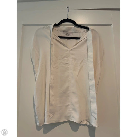Top Short Sleeve By Loft In Cream, Size: M