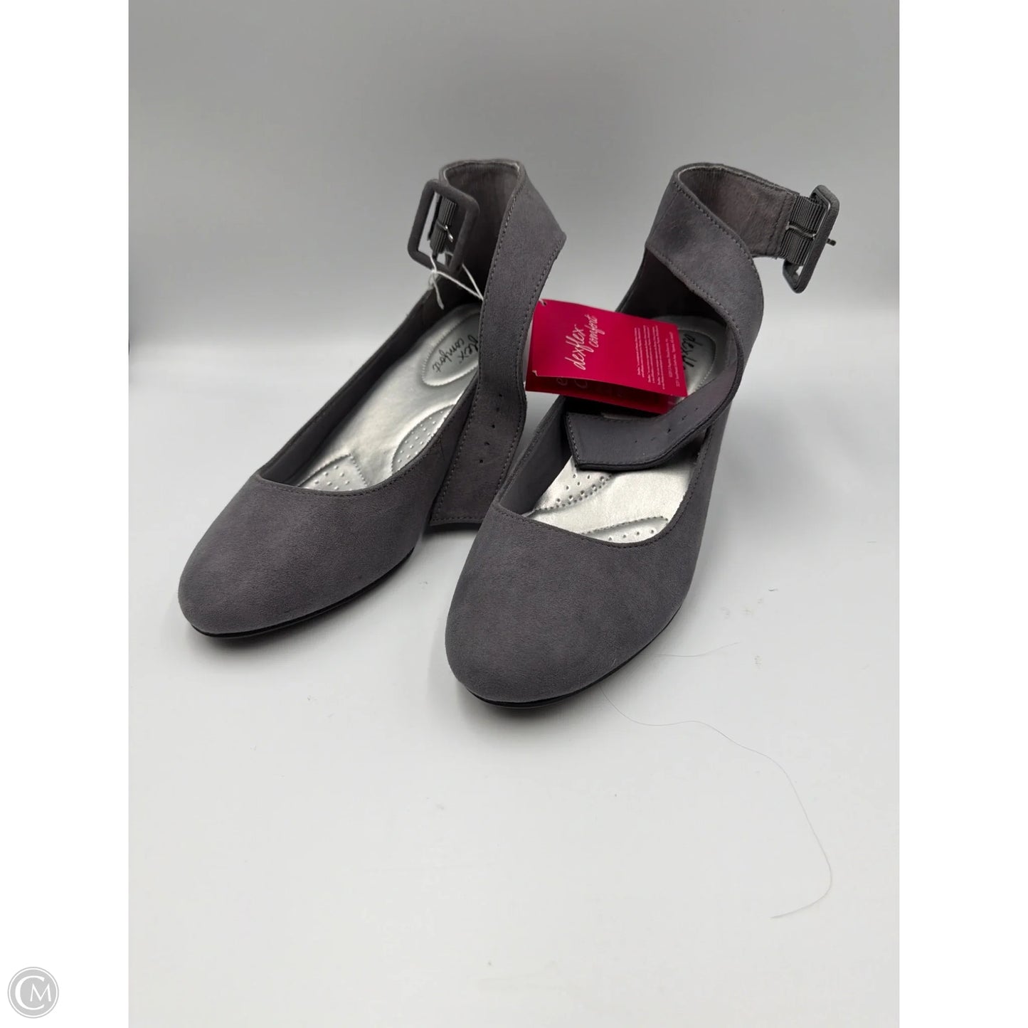 Shoes Heels Wedge By Dexflex In Grey, Size: 8.5