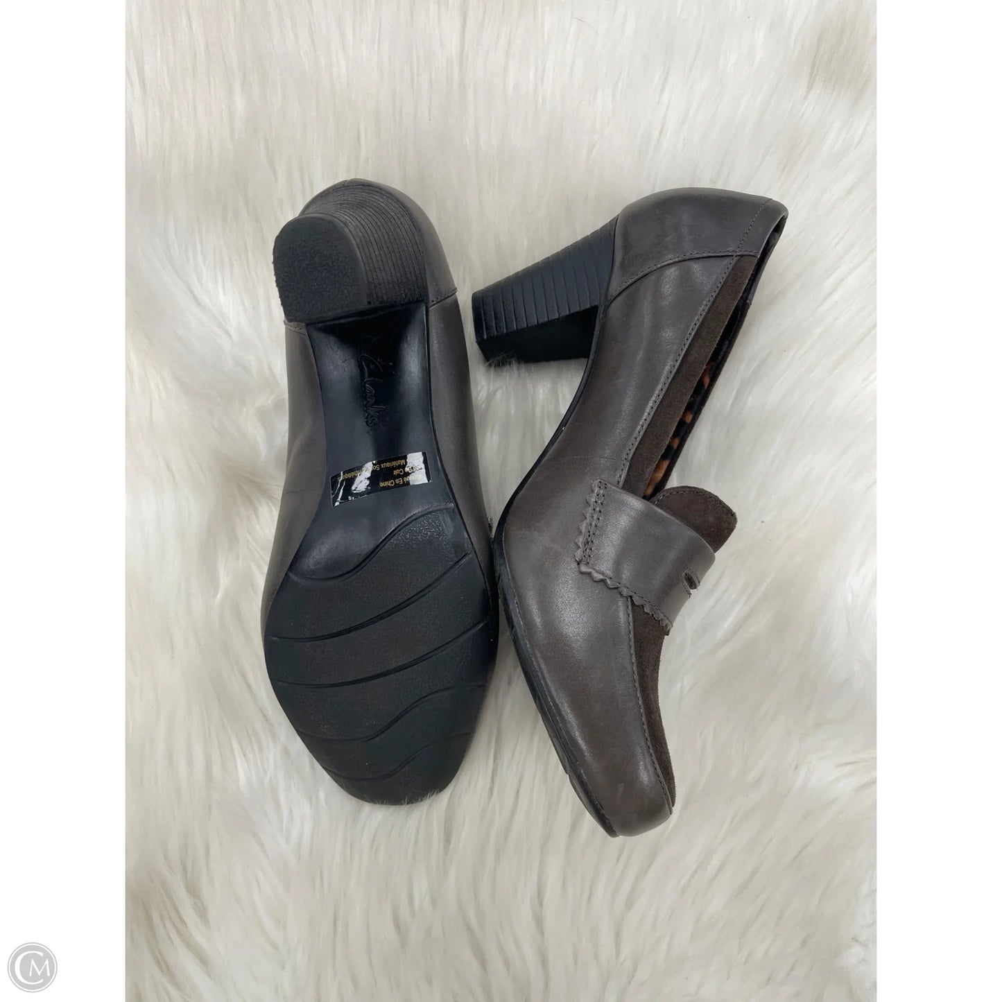 Shoes Heels Block By Clarks In Brown, Size: 8.5