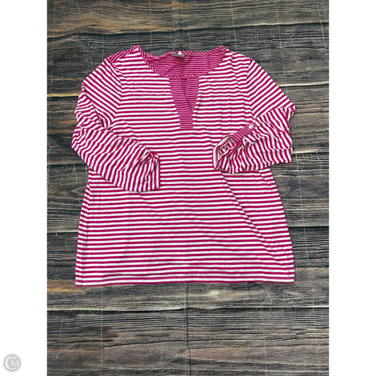 Top 3/4 Sleeve By Chicos In Pink, Size: L