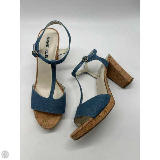 Sandals Heels Block By Anne Klein In Blue, Size: 11