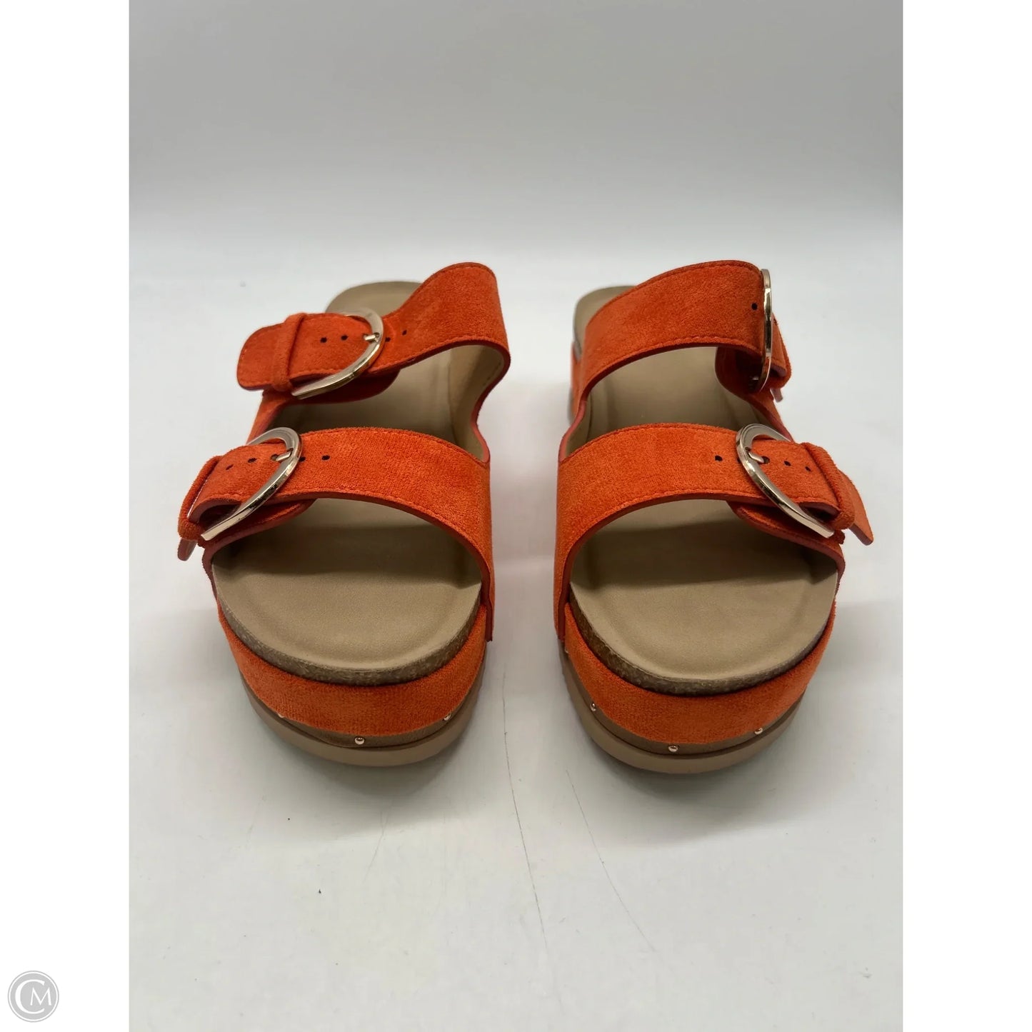 Sandals Heels Platform By Comfort Casual In Orange, Size: 8
