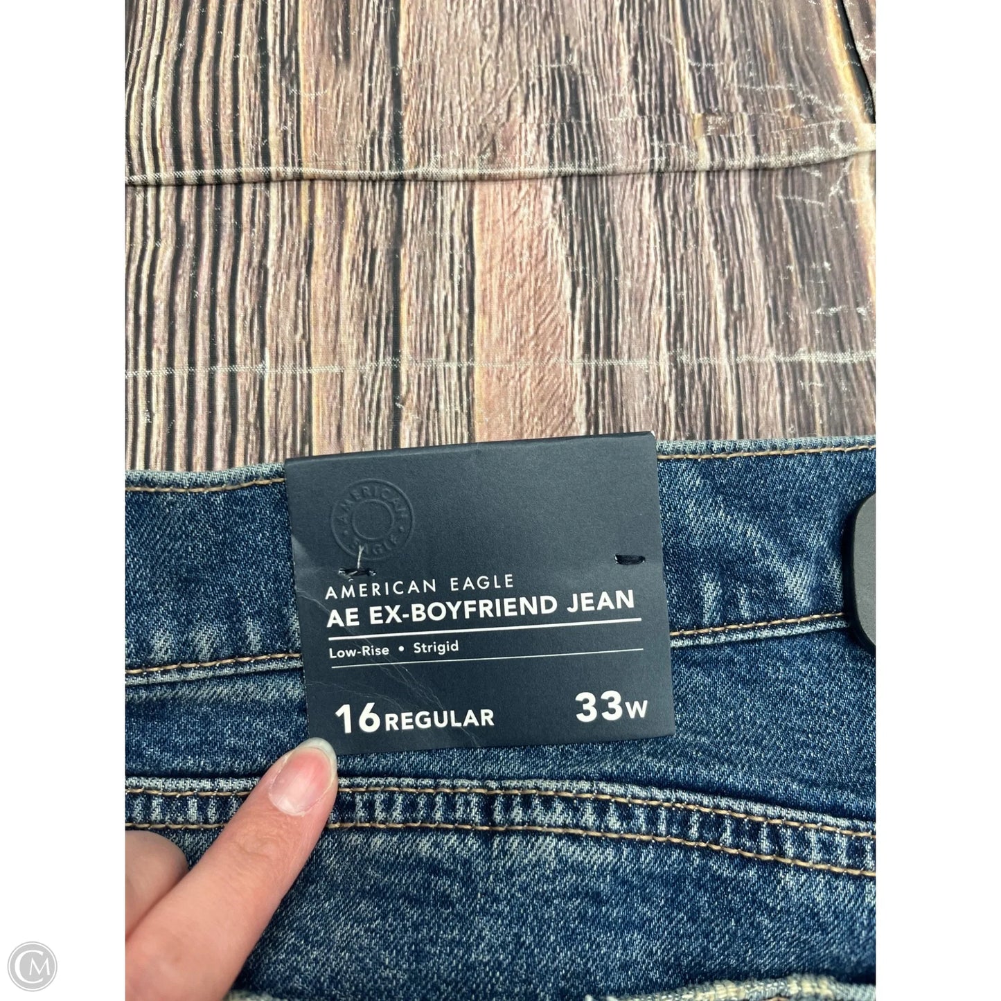 Jeans Boyfriend By American Eagle In Blue Denim, Size: 16