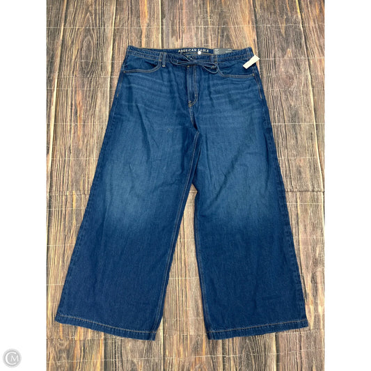 Jeans Wide Leg By American Eagle In Blue Denim, Size: 16