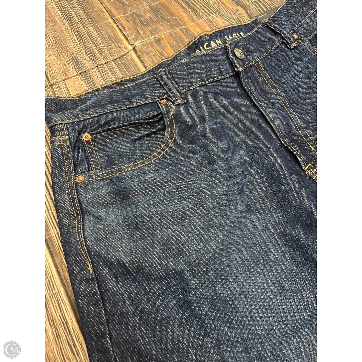 Jeans Wide Leg By American Eagle In Blue Denim, Size: 16