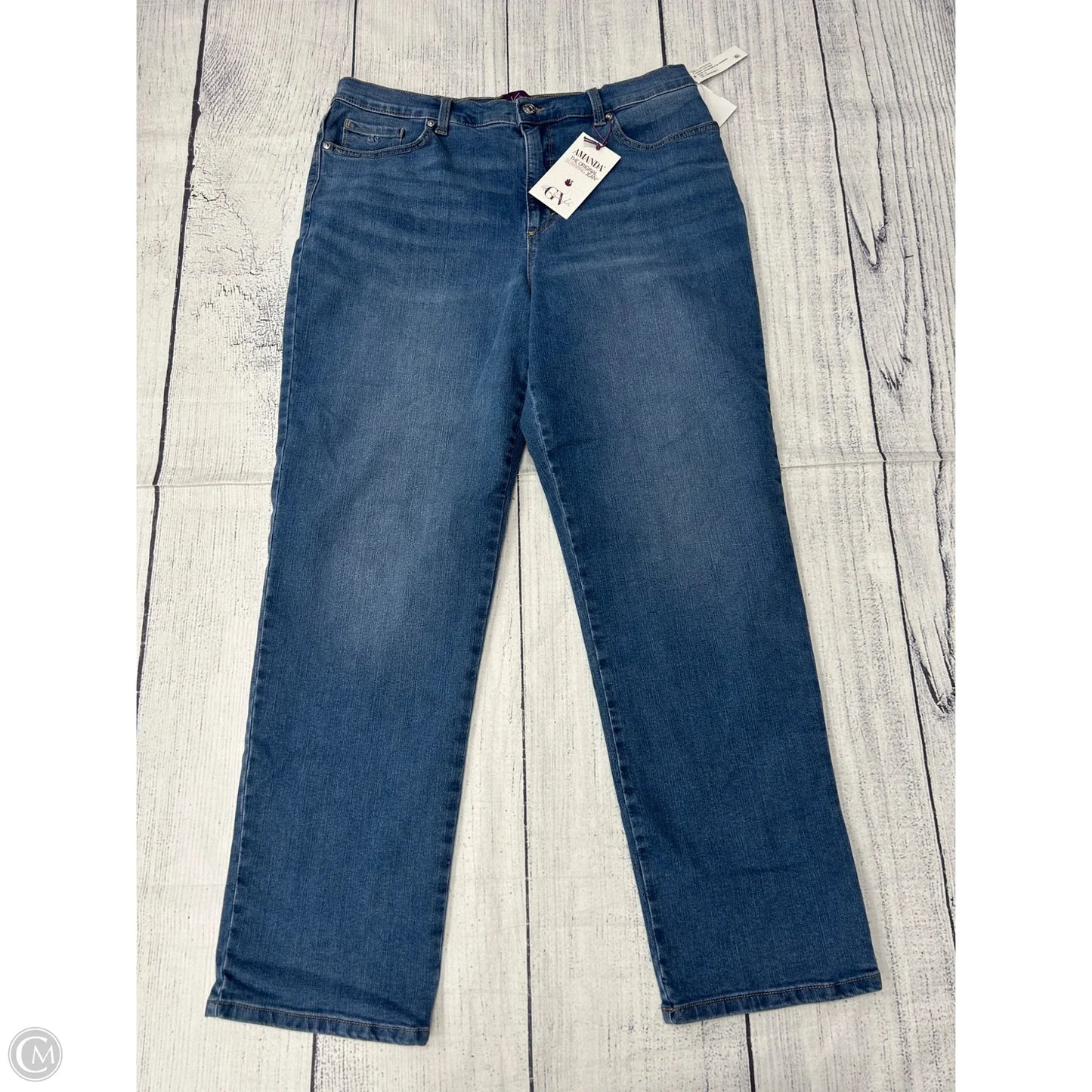 Jeans Straight By Gloria Vanderbilt In Blue Denim, Size: 16