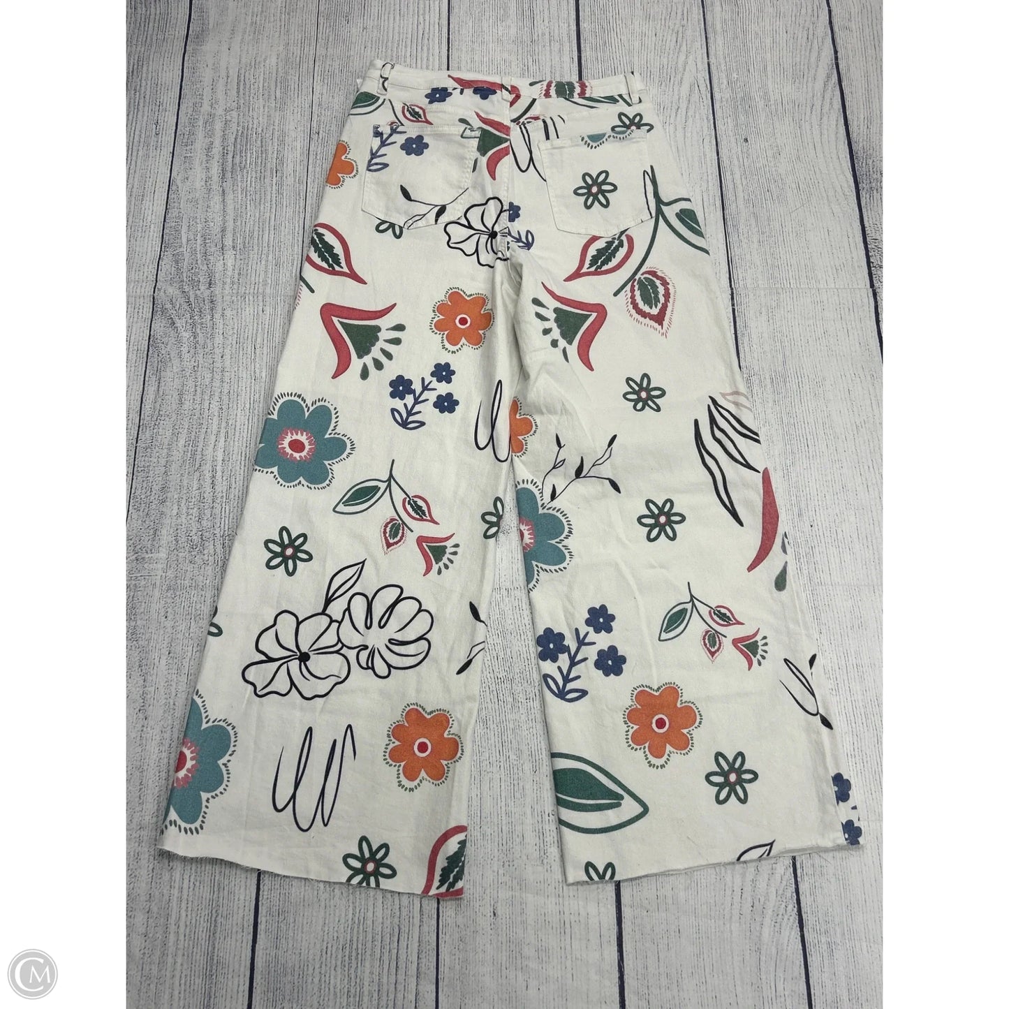 Pants Wide Leg By Easel In White, Size: L
