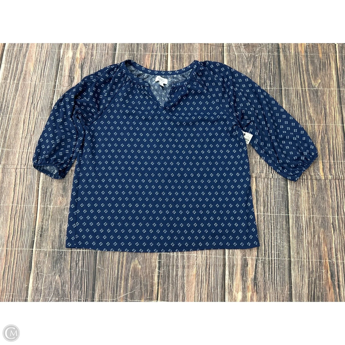 Top 3/4 Sleeve By Croft And Barrow In Blue, Size: Xl