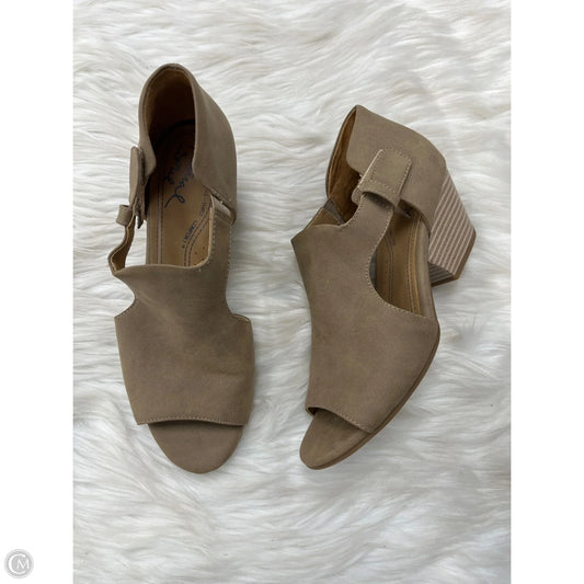 Sandals Heels Block By Natural Soul In Tan, Size: 7