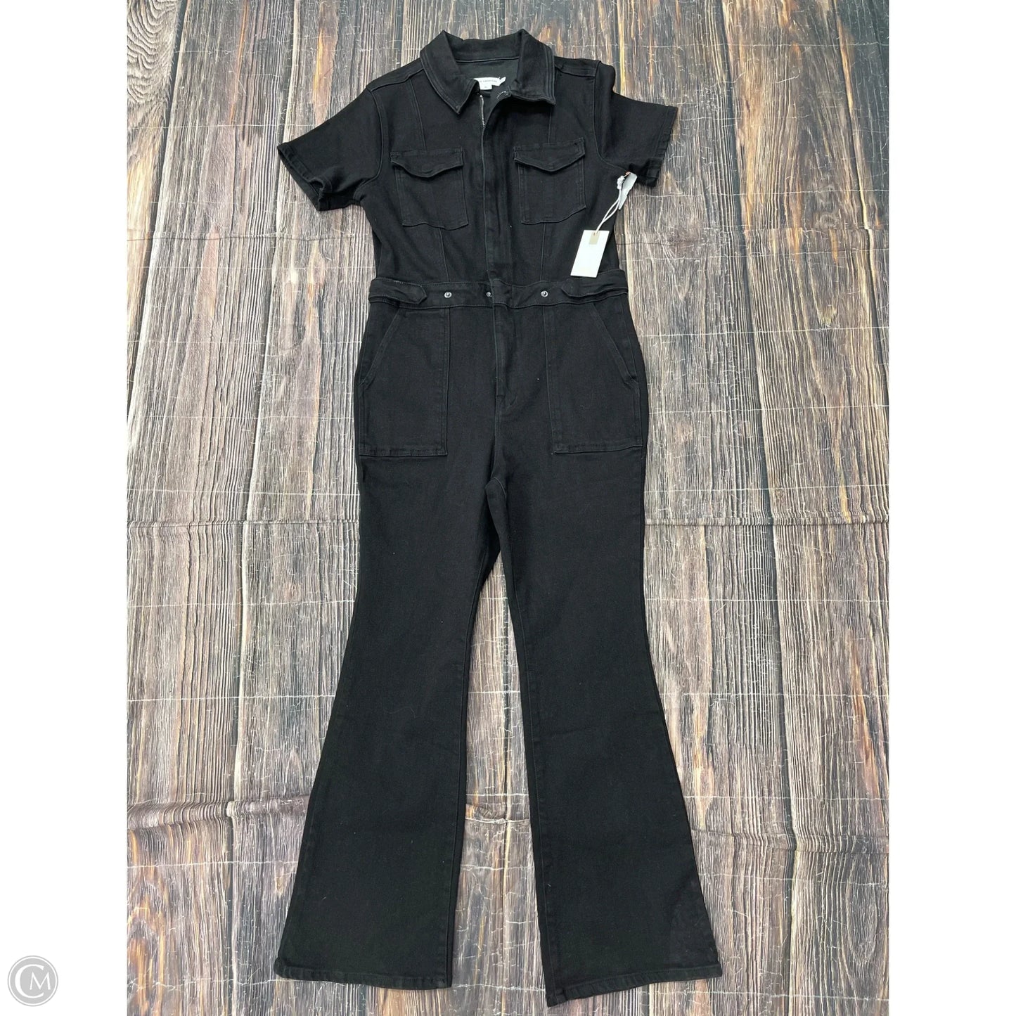 Jumpsuit By Good American In Black Denim, Size: Xl