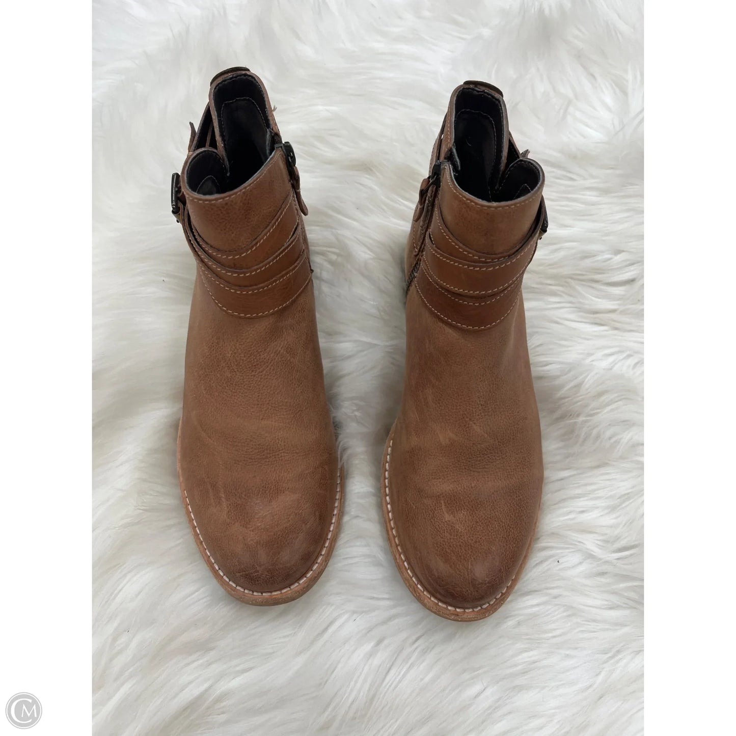 Boots Ankle Flats By Clarks In Brown, Size: 8