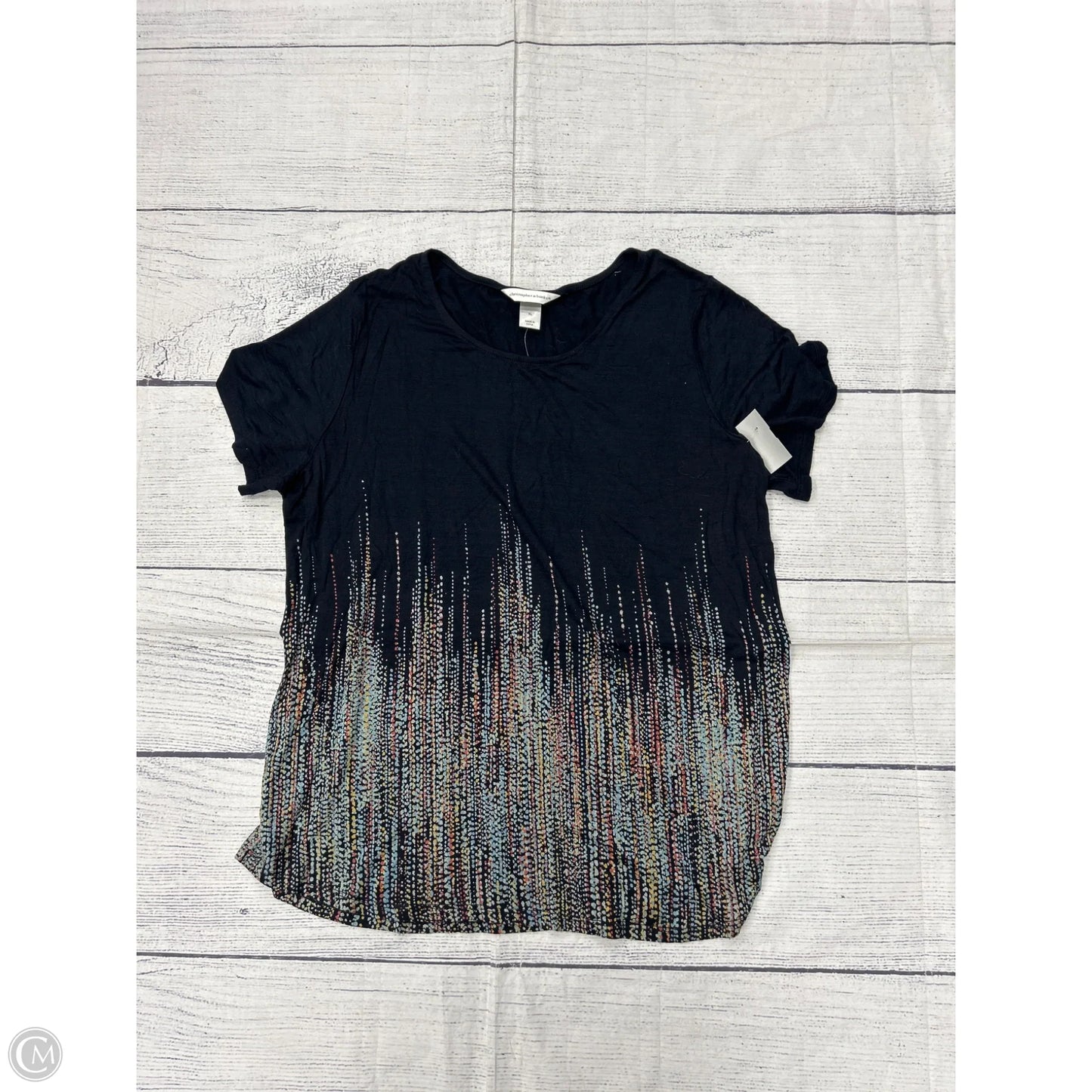 Top Short Sleeve By Christopher And Banks In Black, Size: Xl