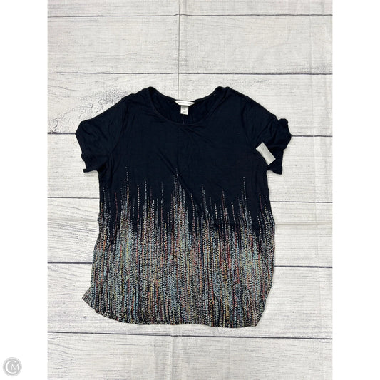 Top Short Sleeve By Christopher And Banks In Black, Size: Xl