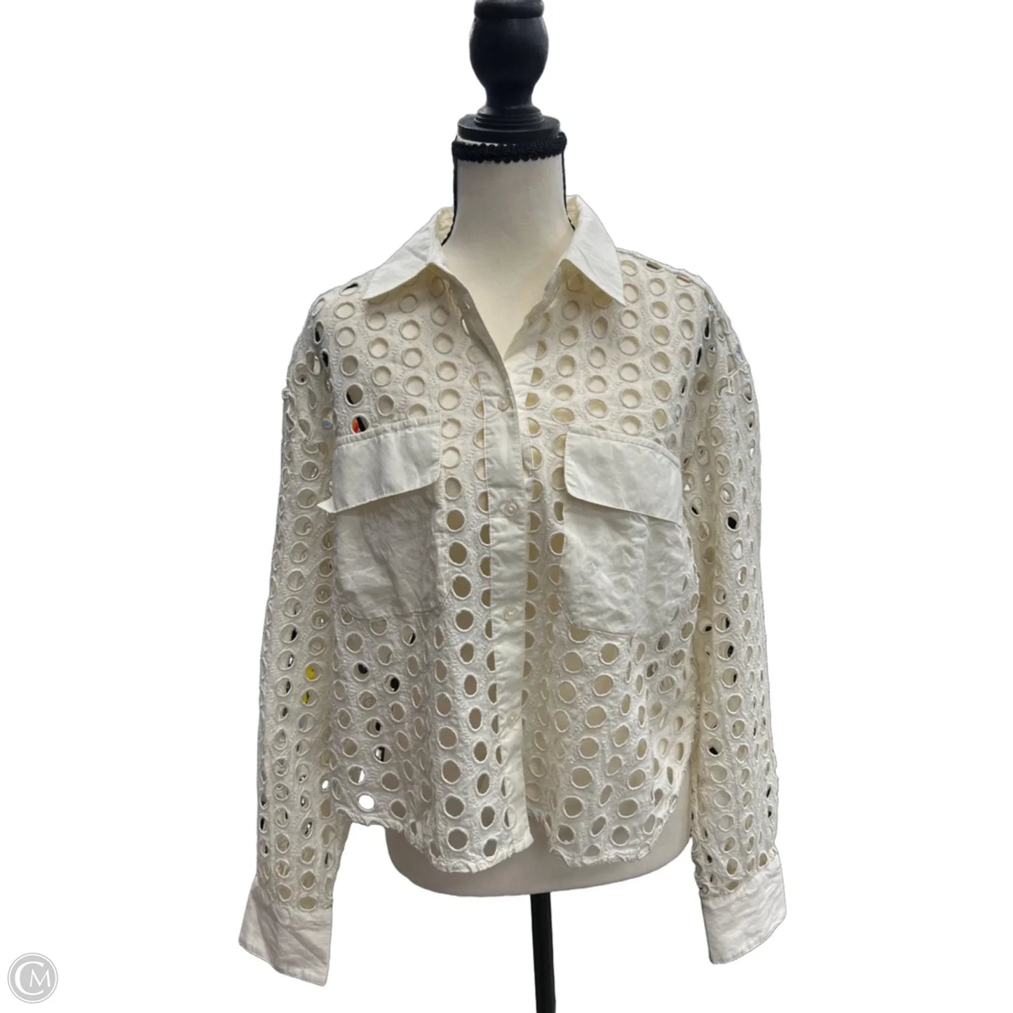 Top Long Sleeve By Gap In Cream, Size: S