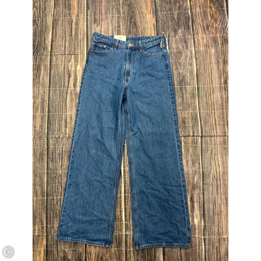 Jeans Wide Leg By H&m In Blue Denim, Size: 8