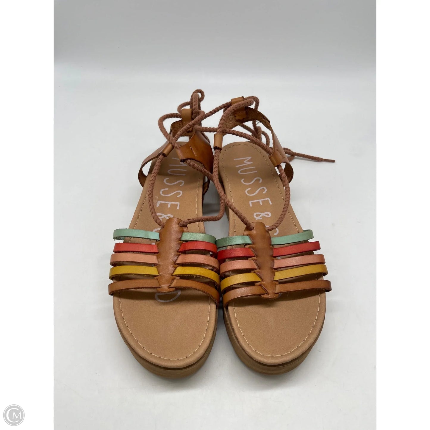 Sandals Heels Block By Clothes Mentor In Tan, Size: 9