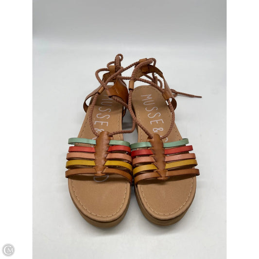 Sandals Heels Block By Clothes Mentor In Tan, Size: 9