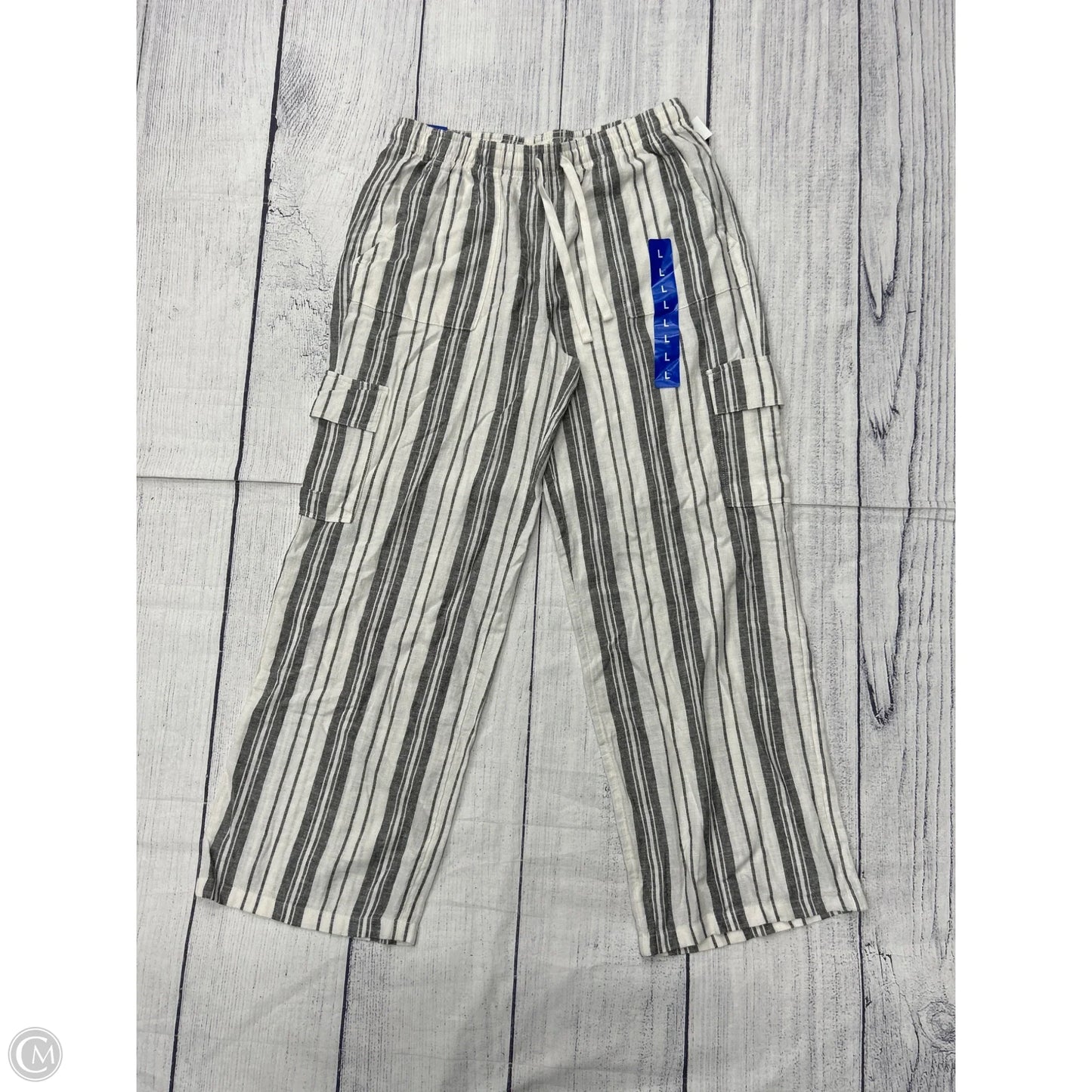 Pants Wide Leg By Roxy In Striped Pattern, Size: L