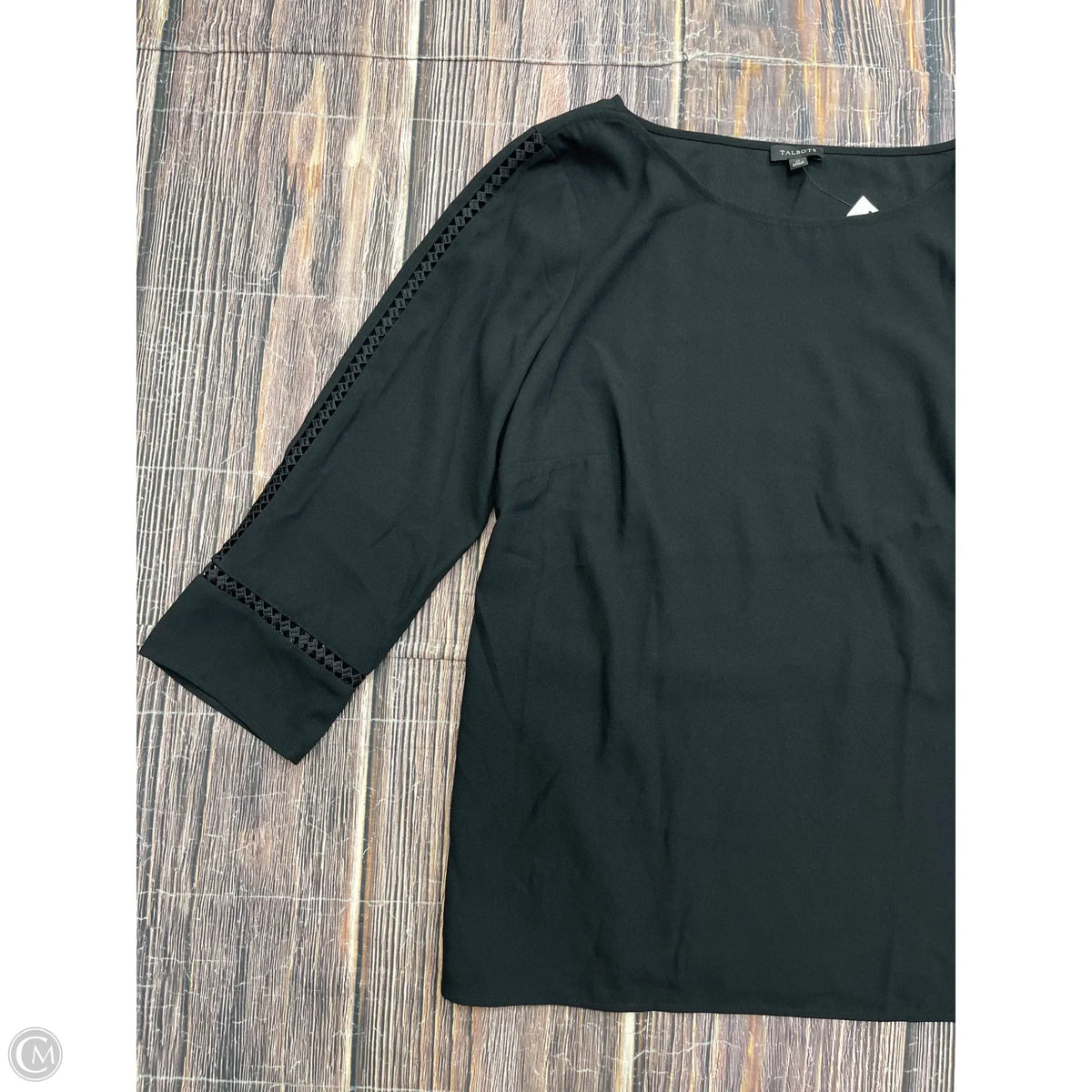 Top 3/4 Sleeve By Talbots In Black, Size: M