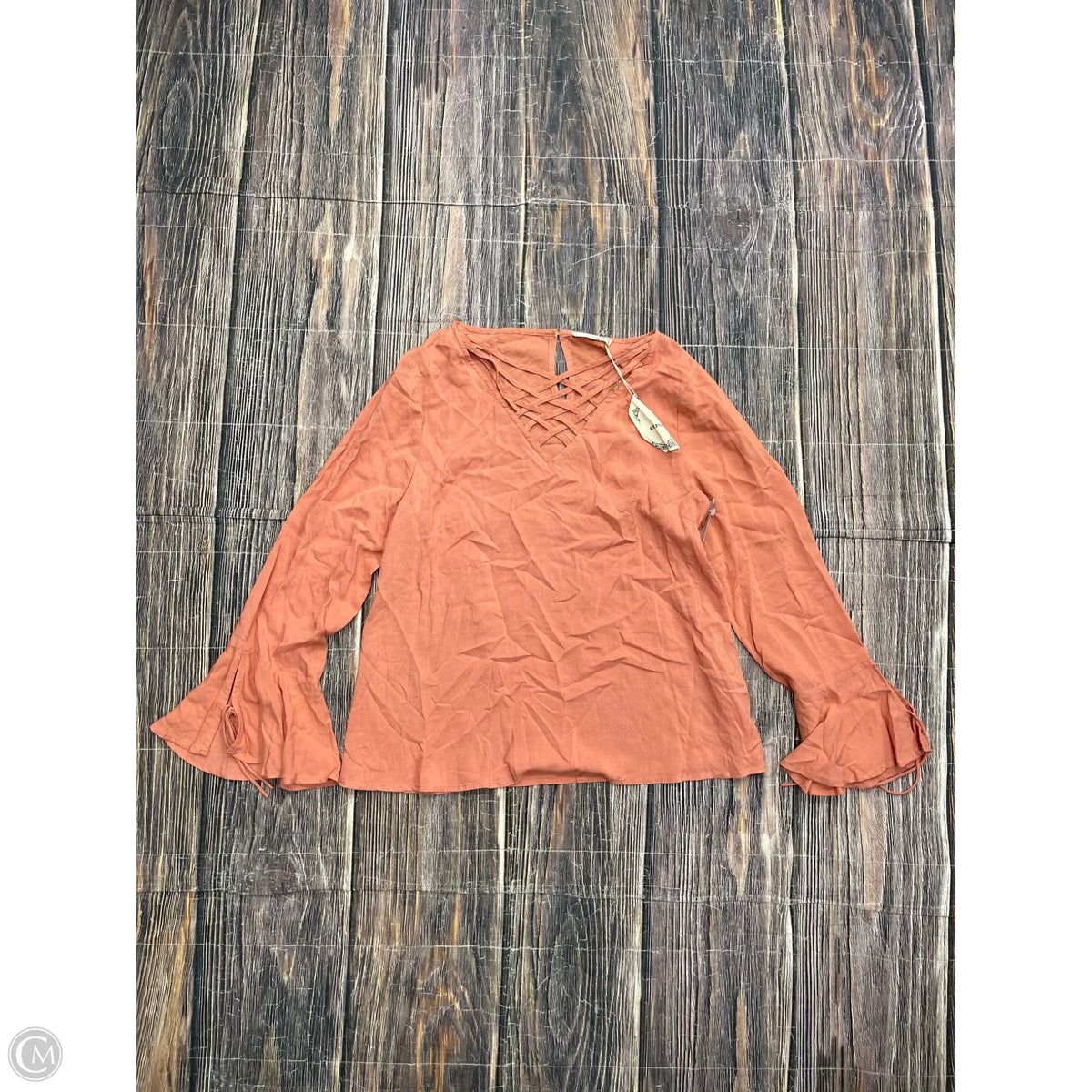 Top Long Sleeve By Entro In Orange, Size: M