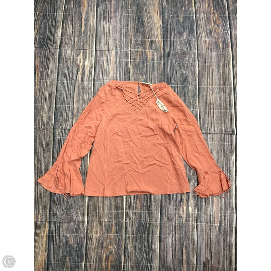 Top Long Sleeve By Entro In Orange, Size: M