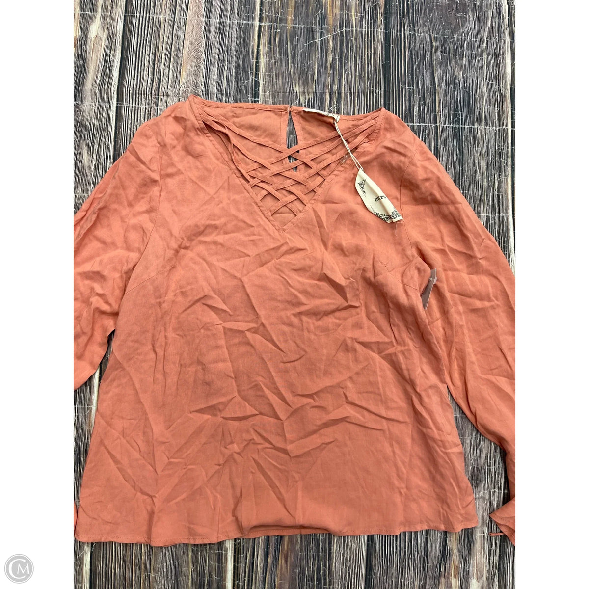 Top Long Sleeve By Entro In Orange, Size: M