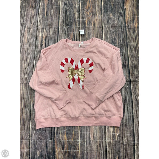 Sweatshirt Crewneck By Cato In Pink, Size: 22