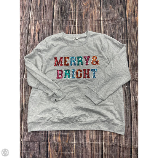 Sweatshirt Crewneck By Cato In Grey, Size: 22