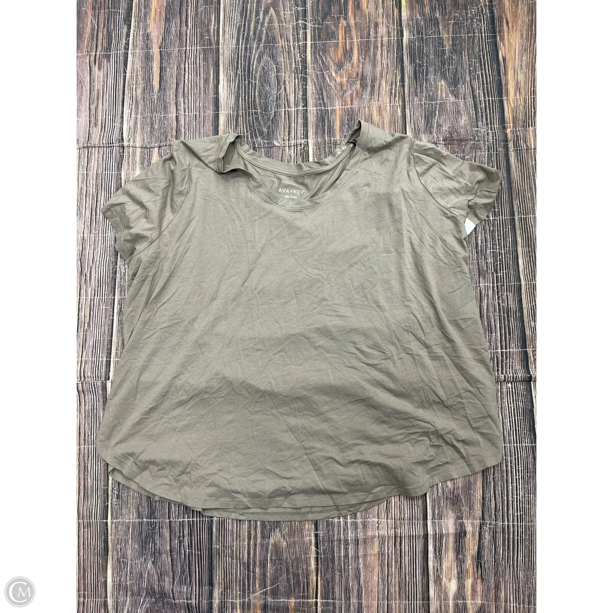 Top Short Sleeve Basic By Ava & Viv In Brown, Size: 4x