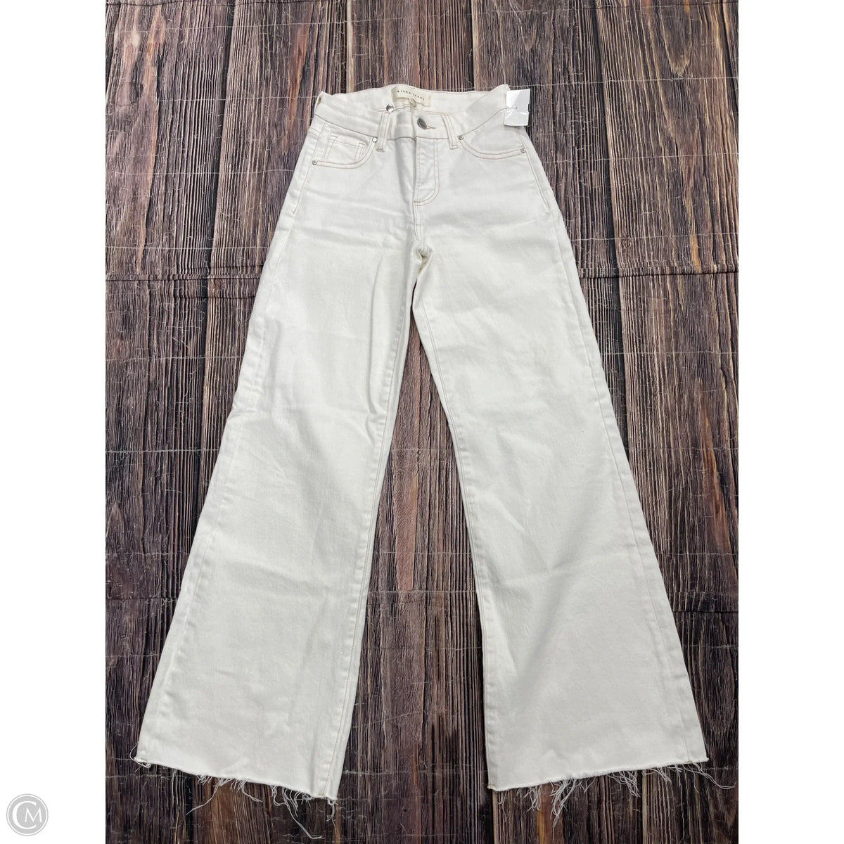 Jeans Wide Leg By Risen In White Denim, Size: 0